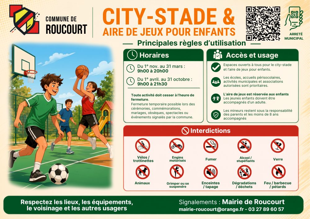 Pancarte city Roucourt Pancarte city stade